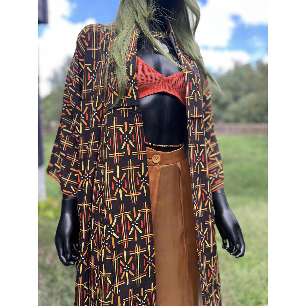 1950's Japanese Kimono "Warped Geometry"